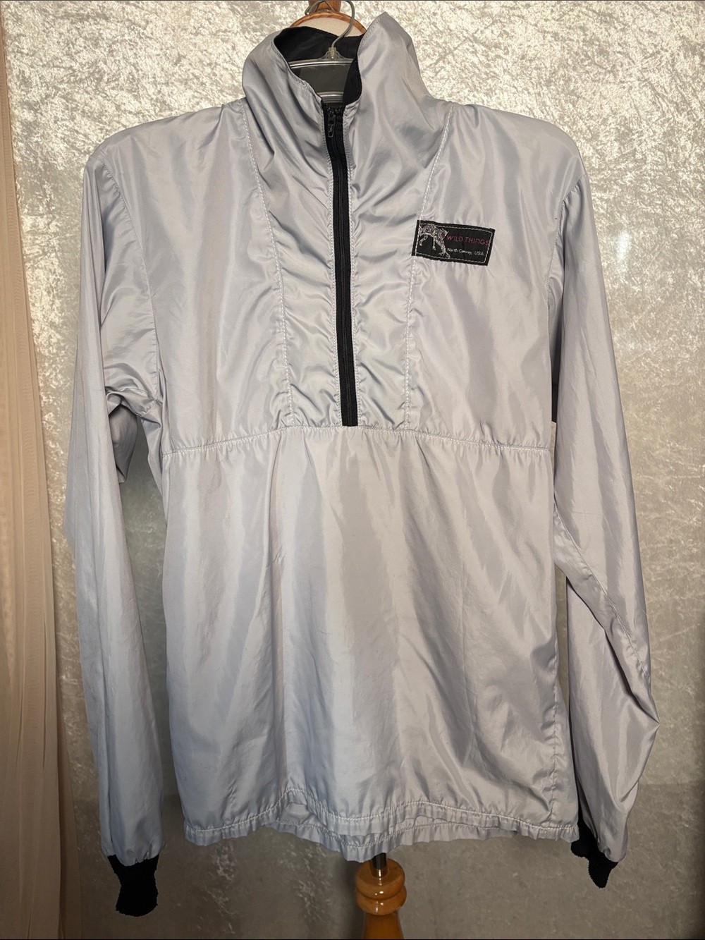 North Conway Light Gray funnel Neck Half-Zip Windbreaker Mens M Vintage